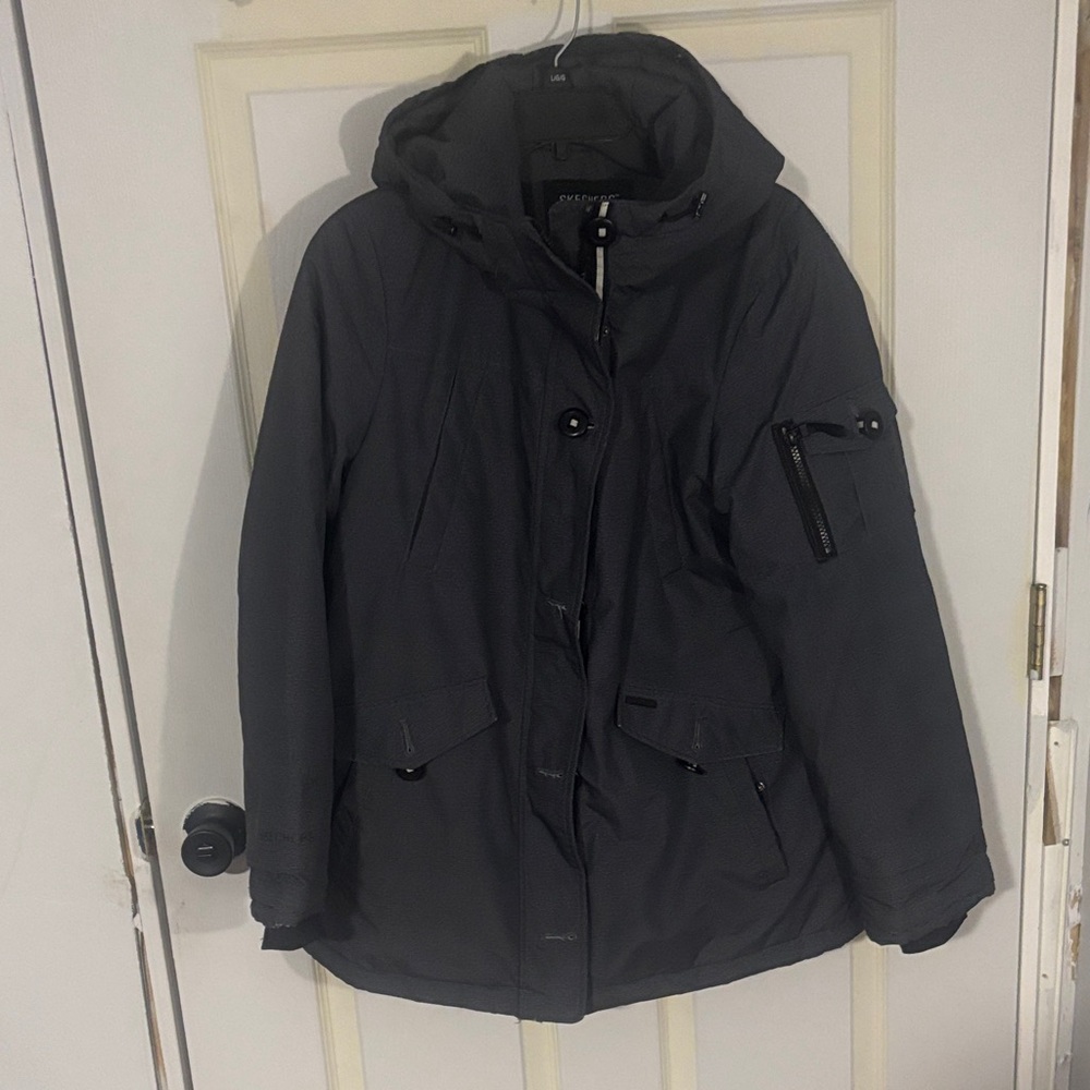 Skechers Women's Black/Charcoal Hooded Ski Jacket